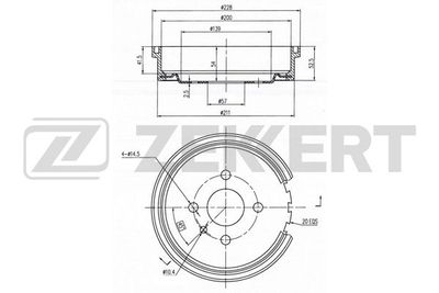  BS5056 ZEKKERT Тормозной барабан