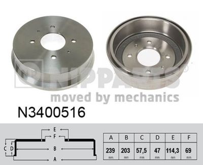  N3400516 NIPPARTS Тормозной барабан