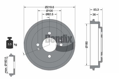  BDM1146 BENDIX Braking Тормозной барабан