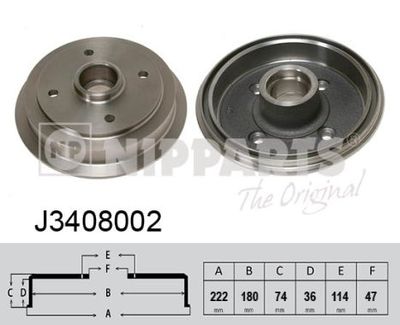  J3408002 NIPPARTS Тормозной барабан