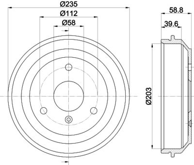  8DT355301851 HELLA PAGID Тормозной барабан