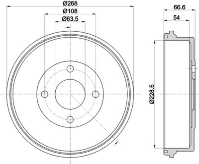  8DT355300181 HELLA PAGID Тормозной барабан