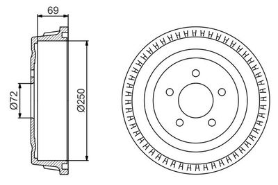  0986477185 BOSCH Тормозной барабан