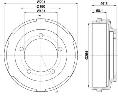  8DT355300461 HELLA Тормозной барабан