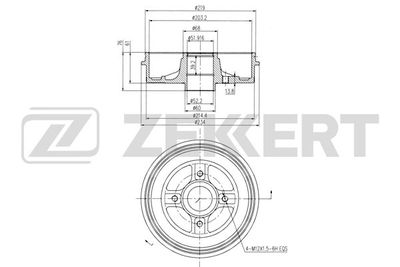  BS5090 ZEKKERT Тормозной барабан