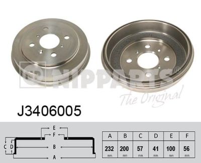  J3406005 NIPPARTS Тормозной барабан