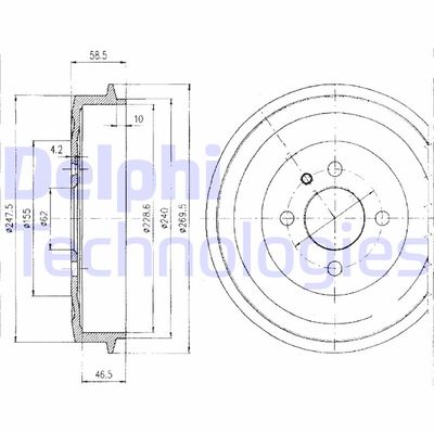  BF156 DELPHI Тормозной барабан