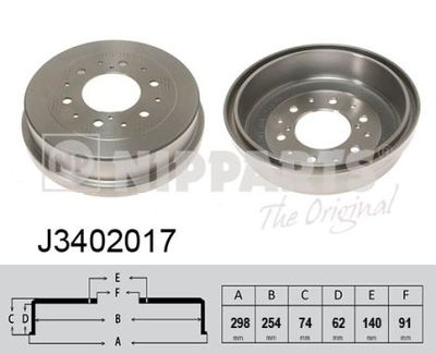  J3402017 NIPPARTS Тормозной барабан