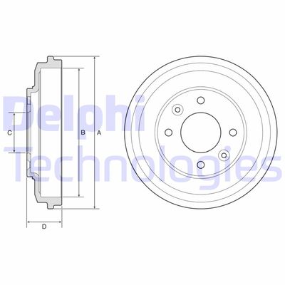  BF598 DELPHI Тормозной барабан