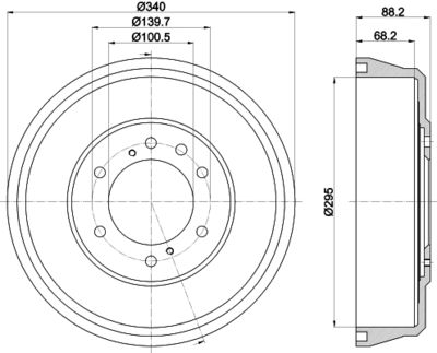  8DT355302621 HELLA Тормозной барабан