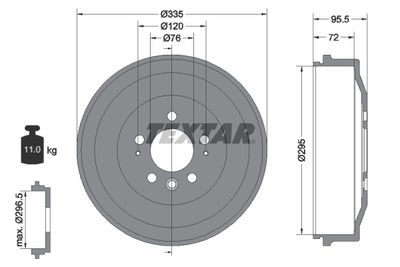  94043900 TEXTAR Тормозной барабан