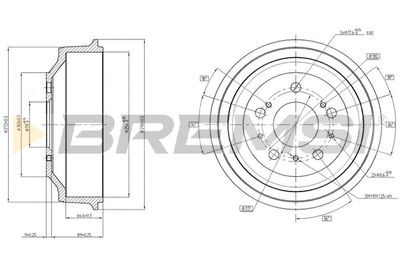  CR5255 BREMSI Тормозной барабан