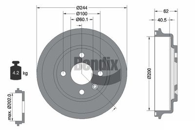  BDM1107 BENDIX Braking Тормозной барабан