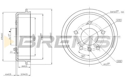  CR5433 BREMSI Тормозной барабан