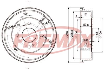  BD0349 FREMAX Тормозной барабан