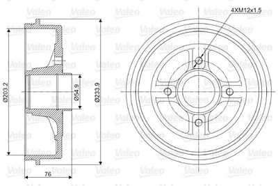  237003 VALEO Тормозной барабан