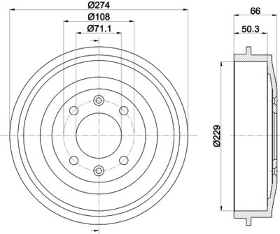  8DT355301231 HELLA PAGID Тормозной барабан