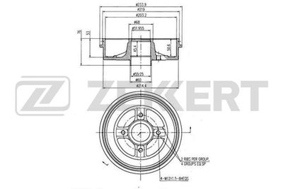  BS5110 ZEKKERT Тормозной барабан