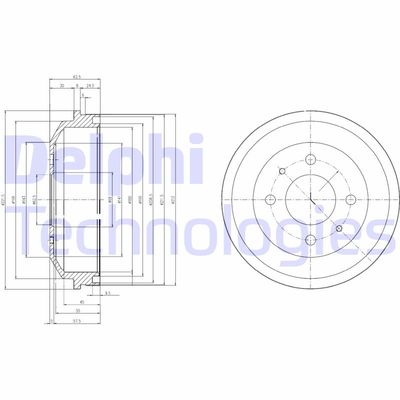  BF519 DELPHI Тормозной барабан