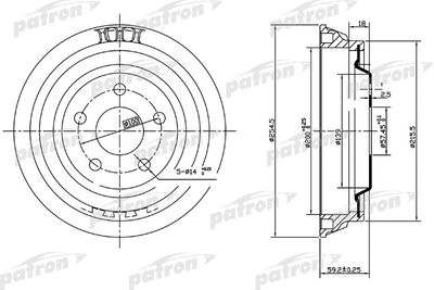  PDR1004 PATRON Тормозной барабан