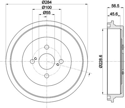  8DT355302711 HELLA PAGID Тормозной барабан