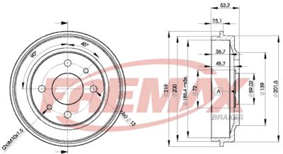  BD9680 FREMAX Тормозной барабан