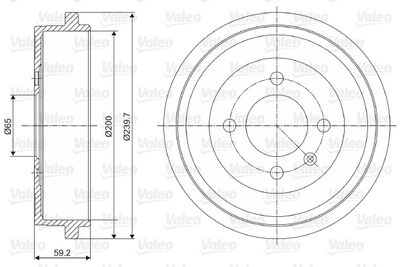  237096 VALEO Тормозной барабан