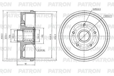  PDR1014 PATRON Тормозной барабан