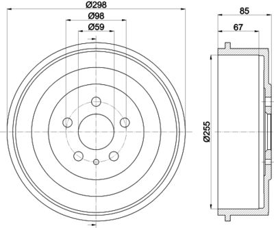  8DT355301591 HELLA Тормозной барабан