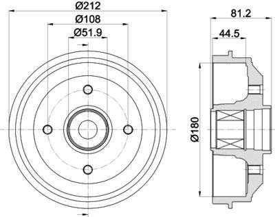  8DT355302821 HELLA PAGID Тормозной барабан