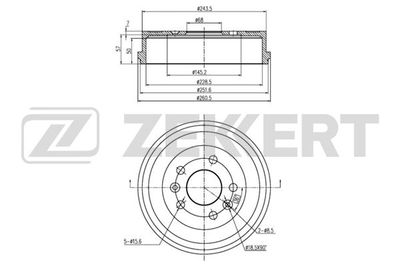  BS6075 ZEKKERT Тормозной барабан