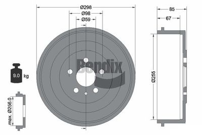  BDM1030 BENDIX Braking Тормозной барабан