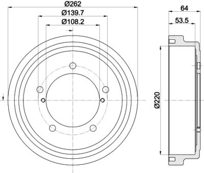  8DT355303171 HELLA Тормозной барабан