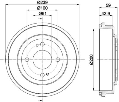  8DT355301981 HELLA Тормозной барабан