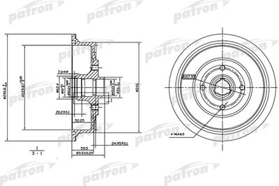  PDR1200 PATRON Тормозной барабан