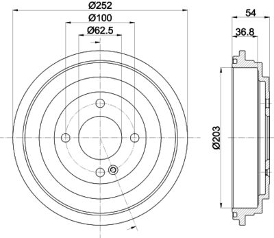  8DT355303301 HELLA Тормозной барабан