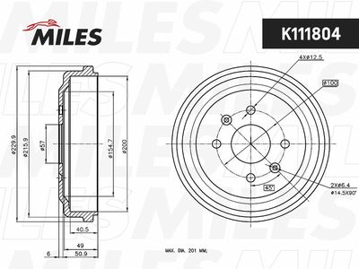  K111804 MILES Тормозной барабан