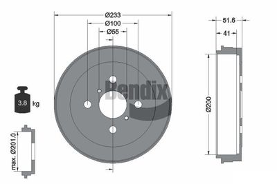  BDM1096 BENDIX Braking Тормозной барабан