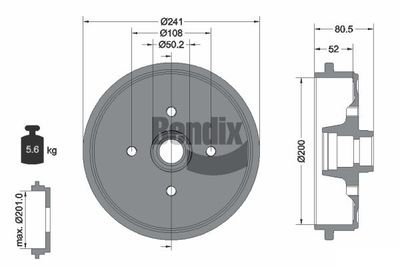  BDM1046 BENDIX Braking Тормозной барабан