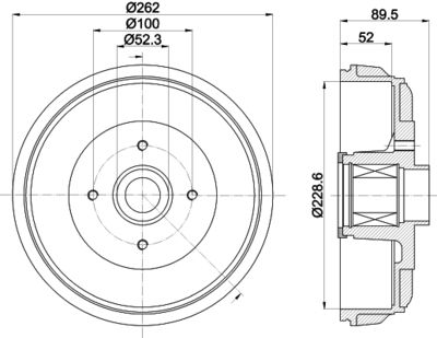  8DT355303411 HELLA Тормозной барабан