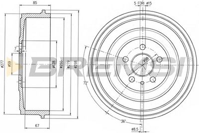  CR5262 BREMSI Тормозной барабан