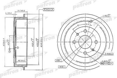  PDR1225 PATRON Тормозной барабан