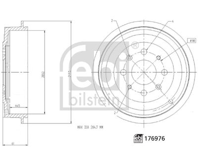  176976 FEBI BILSTEIN Тормозной барабан