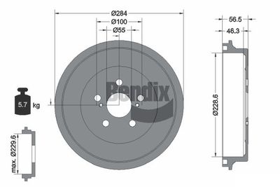  BDM1149 BENDIX Braking Тормозной барабан