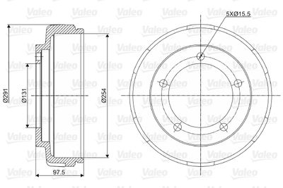  237040 VALEO Тормозной барабан