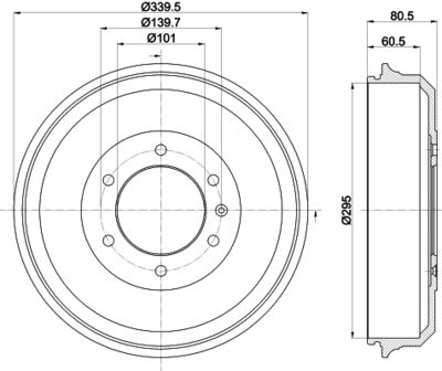  8DT355302961 HELLA PAGID Тормозной барабан