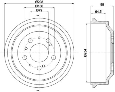  8DT355302191 HELLA PAGID Тормозной барабан