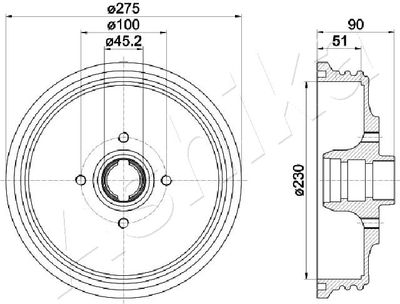  56000908 ASHIKA Тормозной барабан