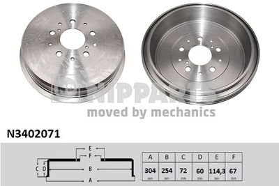  N3402071 NIPPARTS Тормозной барабан