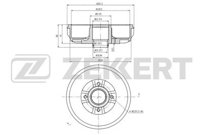  BS6322 ZEKKERT Тормозной барабан